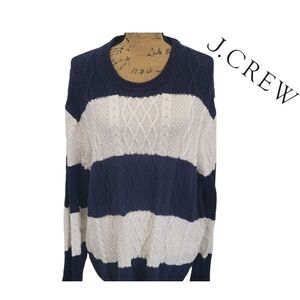 NWOT J. Crew Navy and White mens Sweater